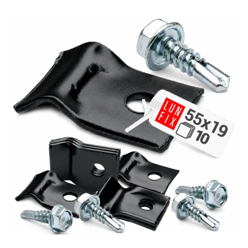Métal-support de fil pour Panneaux de clôture 5,5x19 noir 10 pièces - LUN FIX