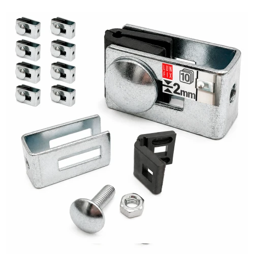 Support universel pour panneaux de clôture zingué lot de 10 - LUN FIX