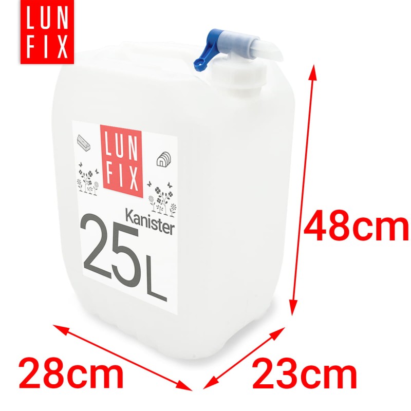 Kanister z kranem 25l zbiornik na wodę pojemnik baniak HDPE + nakrętka