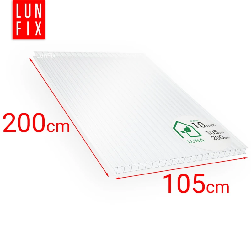 Poliwęglan komorowy 10mm płyta bezbarwna 105x200cm