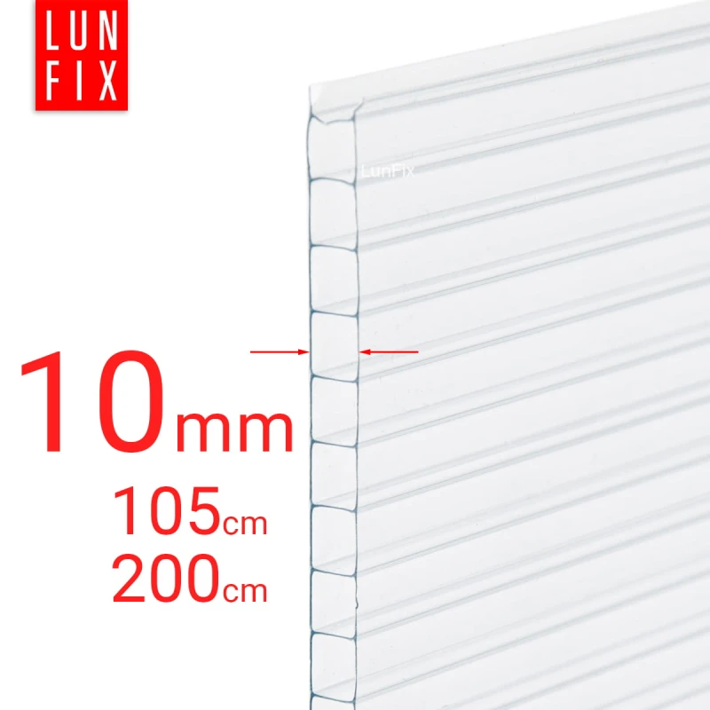 Poliwęglan komorowy 10mm płyta bezbarwna 105x200cm